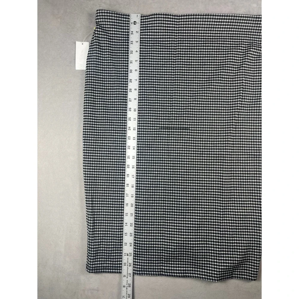 CeCe Autumn Blooms Black White‎ Micro Check Pencil Skirt XL NWT 7058801